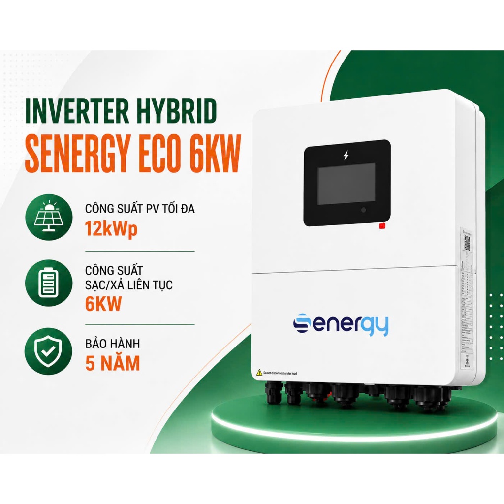 Inverter Hybrid Senergy 6kW 1P – Biến Tần Năng Lượng Mặt Trời – PV 12kW – IP65 – 135A - VIETSUN
