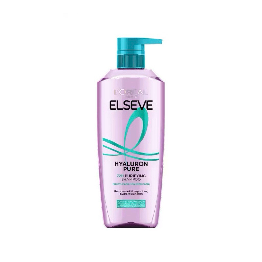 Dầu gội xả nhẹ bồng mái tóc Loreal Elseve 72H HA Pure cho da đầu dầu L'Oreal Paris
