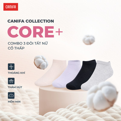 Pack 5 đôi tất nữ cổ thấp co giãn thấm hút tốt CANIFA 6AX26A001