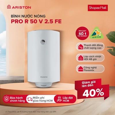 Máy Nước Nóng Gián Tiếp Ariston PRO R 50 / 80 / 100 Lít [Freeship - Lắp Đặt HCM]
