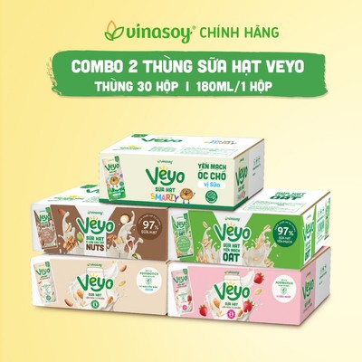 Combo 02 thùng Sữa hạt Veyo 30 hộp x 180ml