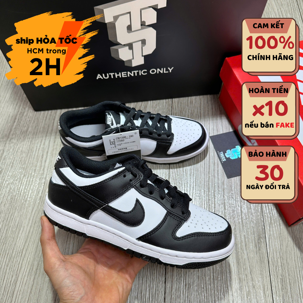 [CHÍNH HÃNG] Giày thể thao DUNK LOW RETRO WHITE BLACK PANDA CW1590 100 NEW FULL BOX AUTH