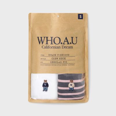 Áo Thun WHO.A.U (2PACK)Steve Stripe T-shirt[B]_WHRSG2352U