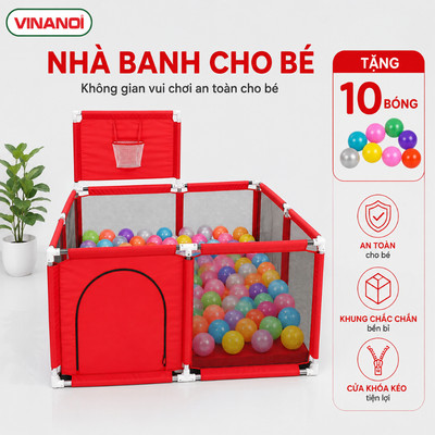 Quây cũi, nhà banh, lều chơi bóng cho bé, Nhà bóng cho bé khung inox loại tốt