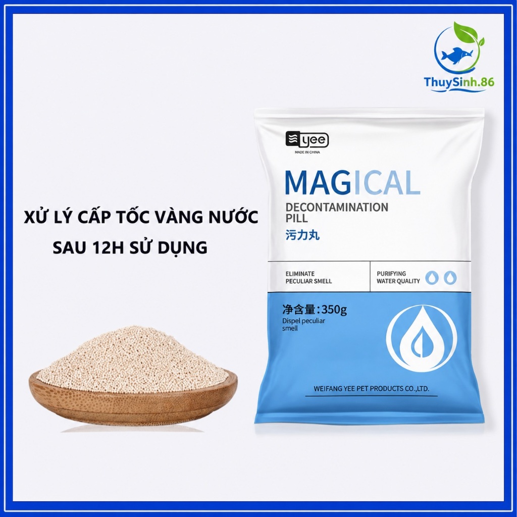 Vật liệu lọc purigen (YEE) - xử lý cấp tốc nước vàng nước đục làm trong nước bể cá