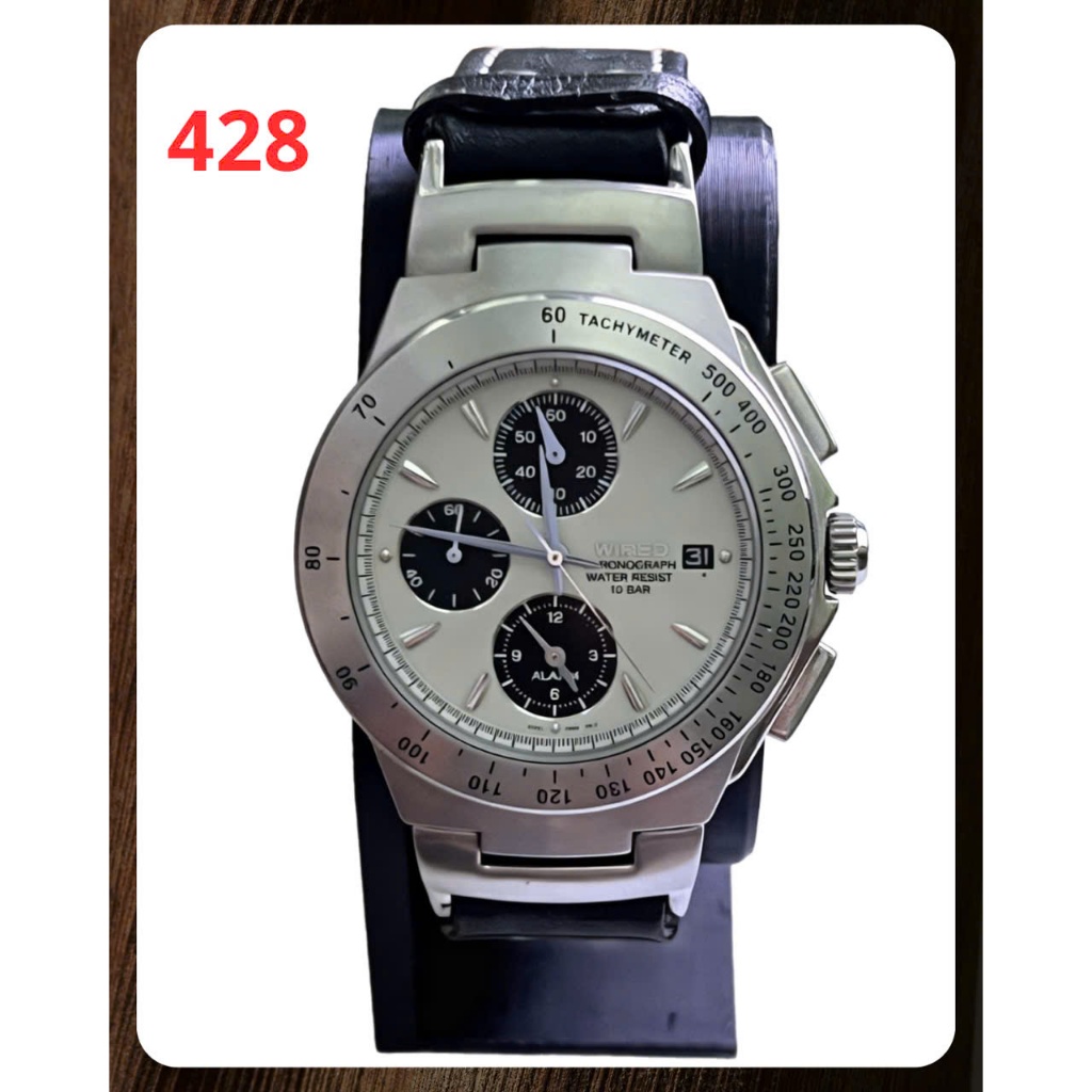 428. Đồng hồ WIRED Chronograph Alarm Vintage – Tachymeter – Quartz Japan Movement – 10 BAR – Kỷ niệm