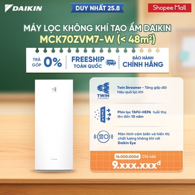 Máy lọc không khí Daikin tạo ẩm cao cấp MCK70ZVM7