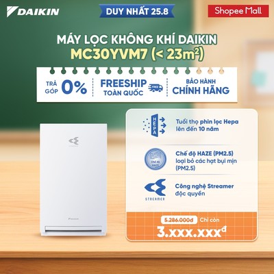 Máy lọc không khí Daikin MC30YVM7 - Diện tích sử dụng 23m2