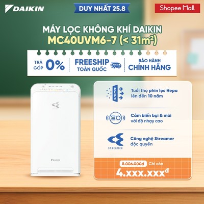Máy Lọc không khí Daikin MC40UVM6-7 - Diện tích sử dụng 31m2