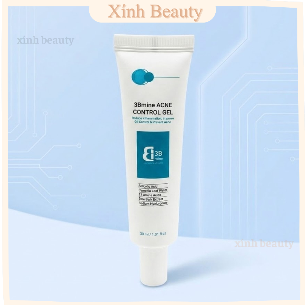 Gel Dưỡng Da 3Bmine Acne Control Gel 30ml Hỗ Trợ Giảm Mụn Mờ Thâm Sau Mụn Hàn Quốc