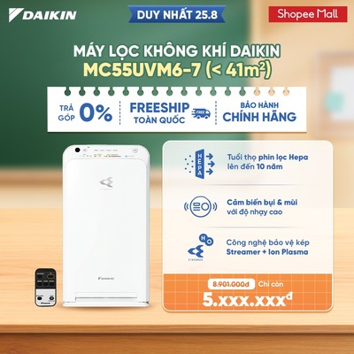 Máy Lọc không khí Daikin MC55UVM6-7 - Diện tích sử dụng 41m2