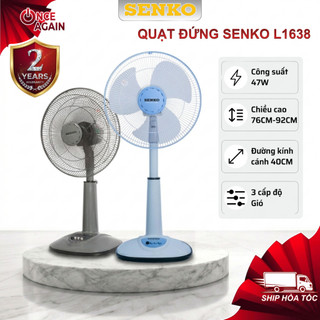 Quạt Điện Đứng Senko L1638 Chính Hãng, Công Suất 45W, 3 Tốc Độ, Lõi Đồng - Quạt Lỡ Senko L1638 Chính Hãng - BH 24 Tháng
