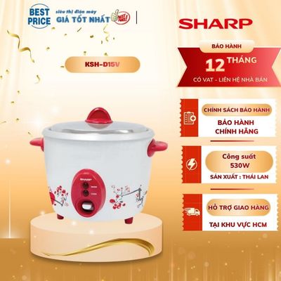 Nồi cơm điện Sharp 1.5 lít KSH-D15V, sản xuất Thái Lan, 530W, chính hãng, bảo hành 12 tháng
