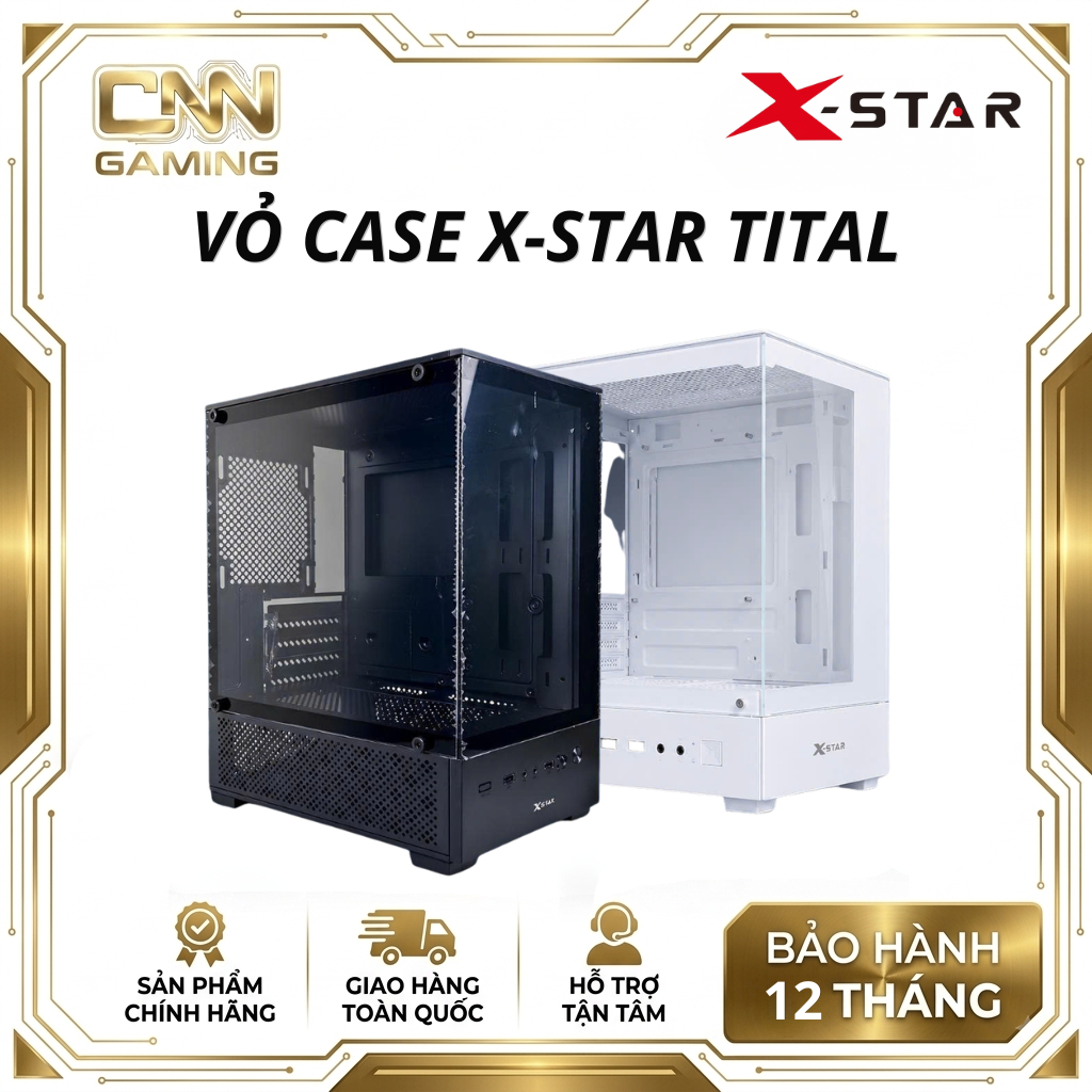 Vỏ Case PC Xstar Tital Gaming Chính Hãng, Thiết Kế Hiện Đại, Kính Cường Lực, Tản Nhiệt Tốt