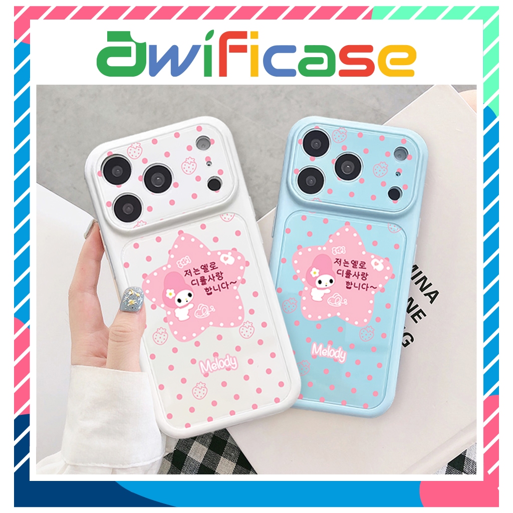 Ốp lưng iphone kiểu dáng khung camera lớn Melody Ngôi Sao 11/12/13/14/15/16/17/18/pro/plus/promax - 