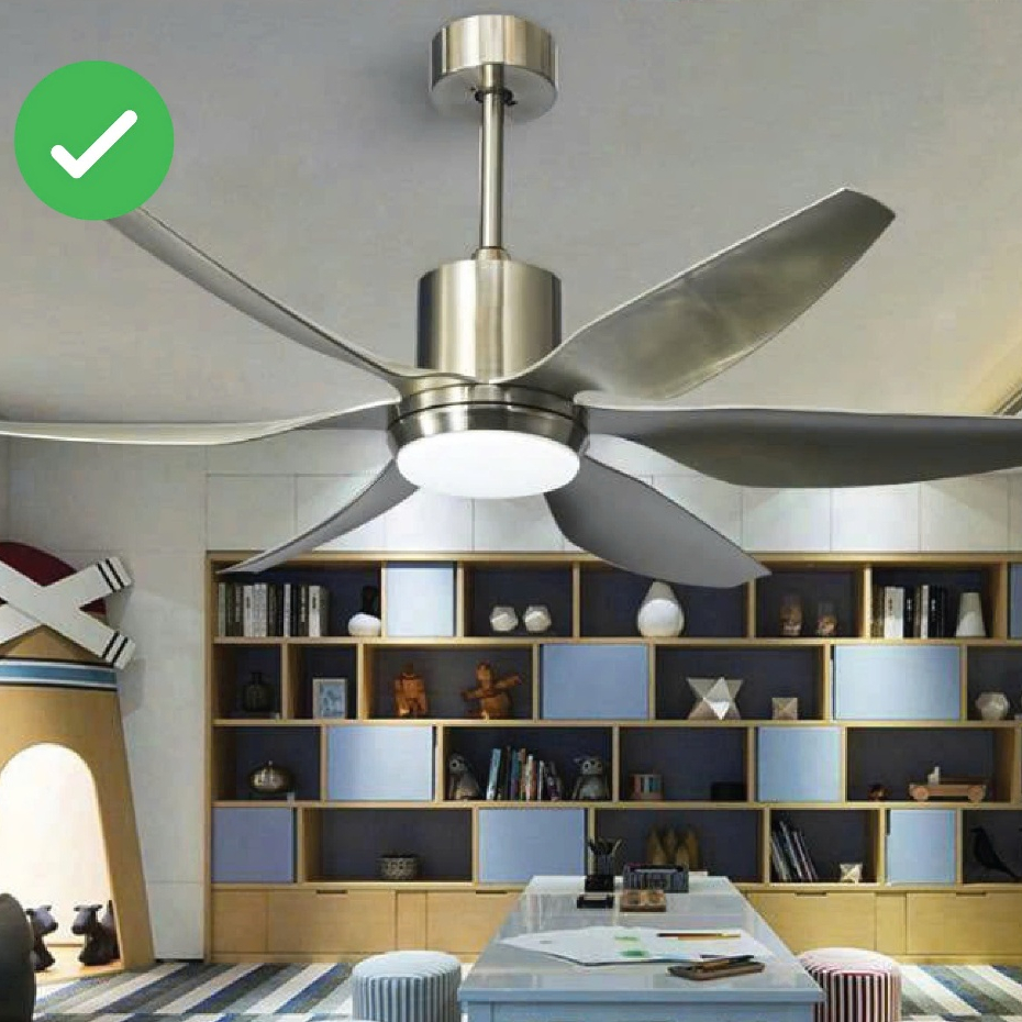 Quạt Trần 6 Cánh ABS [LOẠI ĐẶC BIỆT CÓ DÂY CÁP +CHỐT KHÓA] Cánh 1m47  Điều Khiển 6 Cấp Độ Gió, 3 Chế