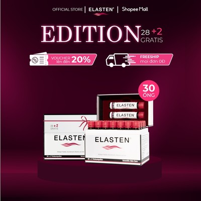Bộ 2 Hộp Collagen Elasten Giúp Da Căng Mịn, Chống Lão Hóa, Tóc Chắc Khỏe - Collagen Từ Đức Ống x25ML