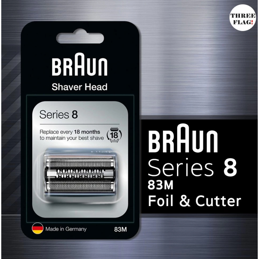 Bộ Đầu, Lưỡi (Lưới) Braun 83M Dùng Cho Máy Cạo Râu Braun Series 8, Chính Hãng Braun