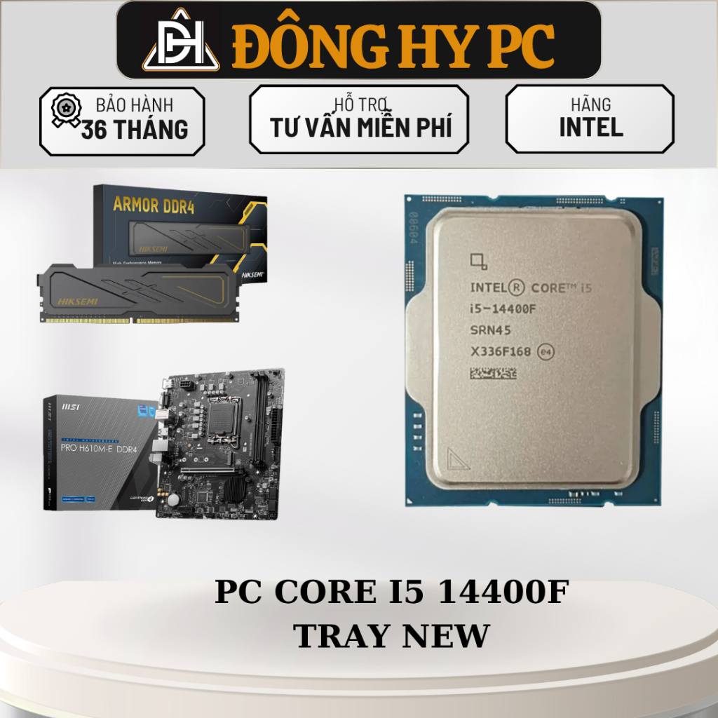 Thùng PC intel core 14400F - B760M Plus BH 36 Tháng
