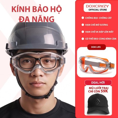 Kính chắn bụi, chắn gió DOKCRAZY chống mờ hơi, kính bảo hộ, đi đường, kính hàn, phun thuốc bảo vệ mắt,chống UV400,unisex