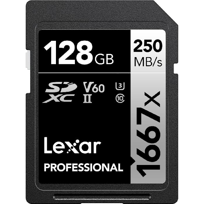 Thẻ nhớ SD Lexar 128Gb V60 1667x Professional UHS-II U3