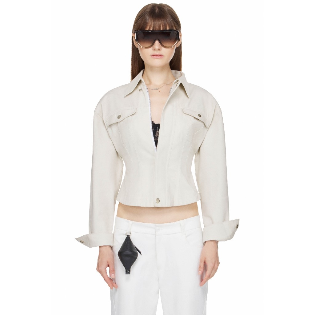 Áo Khoác Nữ Kiểu Corset Tay Cánh Dơi Màu Kem - BEUTER® WMNS CORSET-WAIST BATWING JACKET - WHISPER