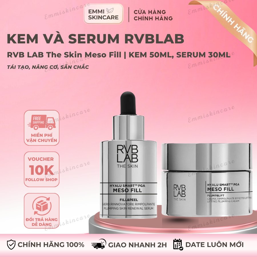 [Công ty] Kem và Serum RVB LAB The Skin Meso Fill Tái Tạo Da, Mờ Nhăn, Trắng Mịn, Nâng Cơ, Căng Bóng