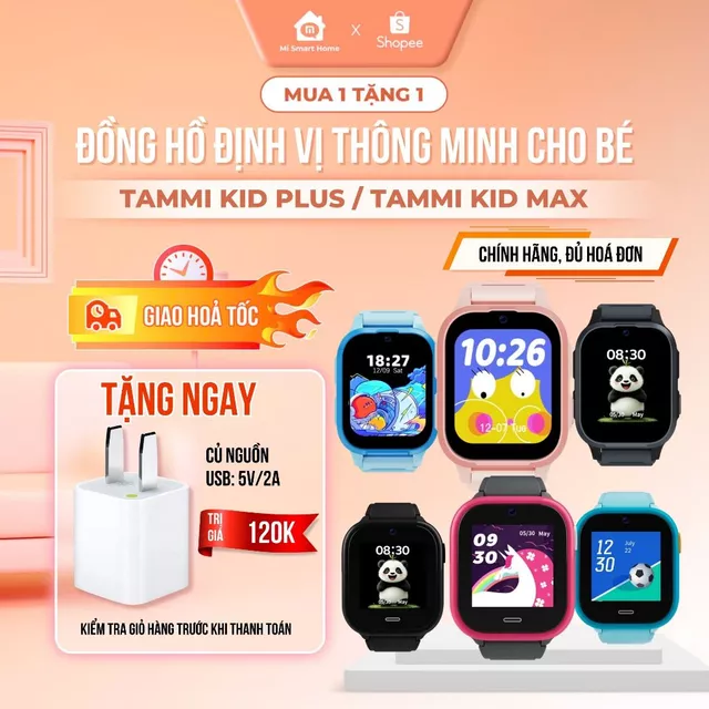 [Không kèm sim] Đồng hồ định vị thông minh cho trẻ em Tammi KID Plus,Tammi Kids Max, pin 1 ngày 800mah- 680mah