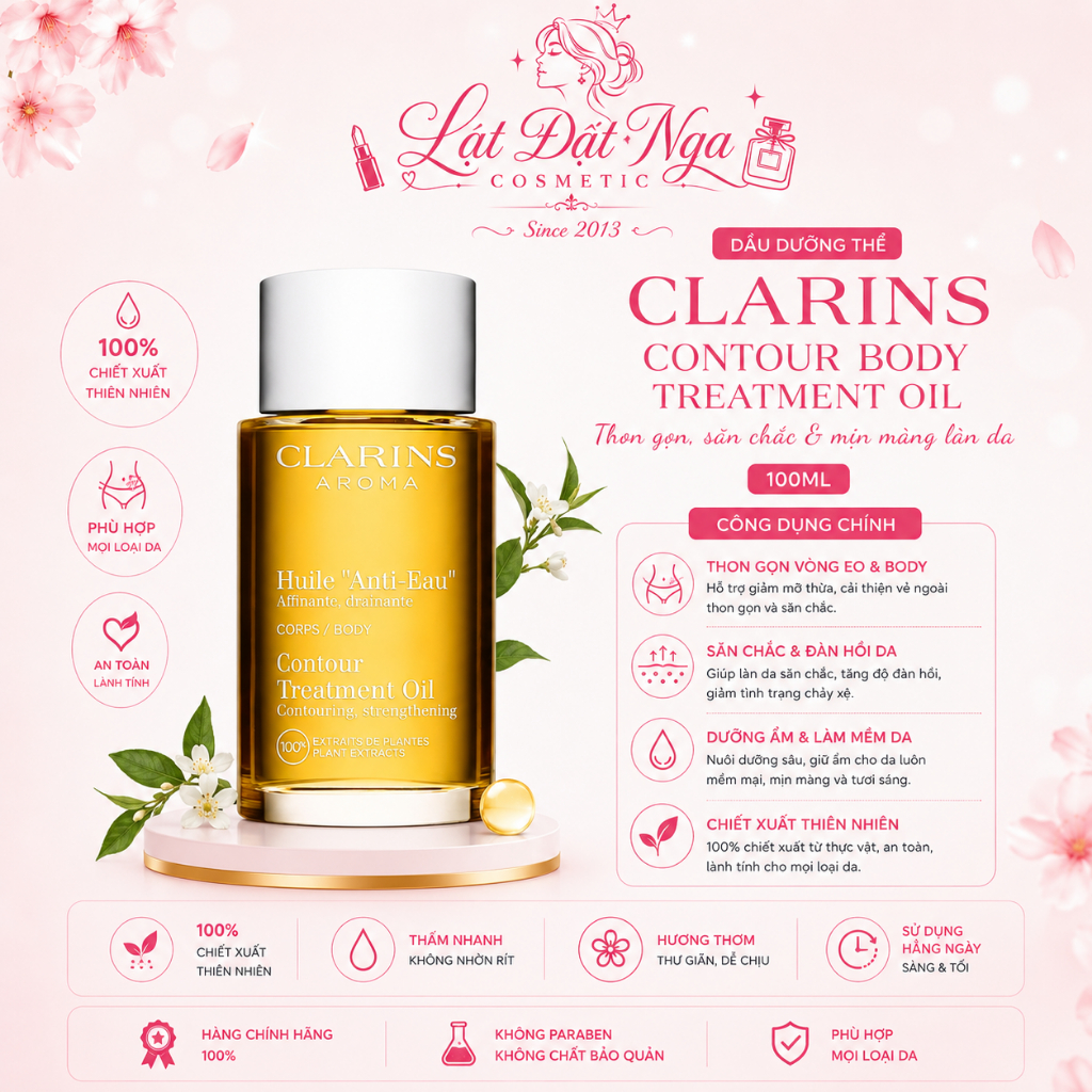 [ Hàng Chính Hãng Full VAT ] Dầu Dưỡng Thể Thon Gọn Săn Chắc Toàn Thân Clarins Contour Body Treatmen
