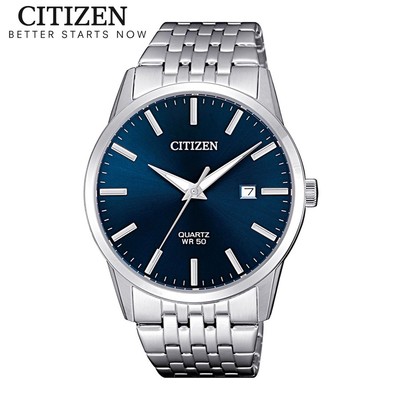 Đồng Hồ Nam Citizen Pin-Quartz Dây Thép Không Gỉ BI5000-87L - Mặt Xanh (39mm)