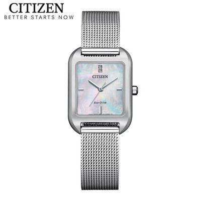 Đồng Hồ Nữ Citizen Eco-Drive Đính Đá Swarovski Dây Thép Không Gỉ EM0491-81D - Mặt Xà Cừ (23.5mm)