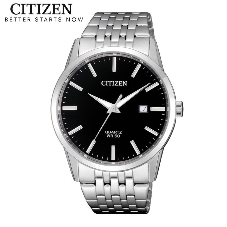 Đồng Hồ Nam Citizen Pin-Quartz Dây Thép Không Gỉ BI5000-87E - Mặt Đen (39mm)
