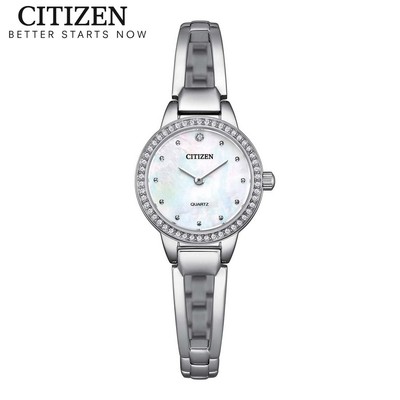 Đồng Hồ Nữ Citizen Pin-Quartz Đính Đá Swarovski Dây Thép Không Gỉ EZ7011-88D - Mặt Xà Cừ (24mm)