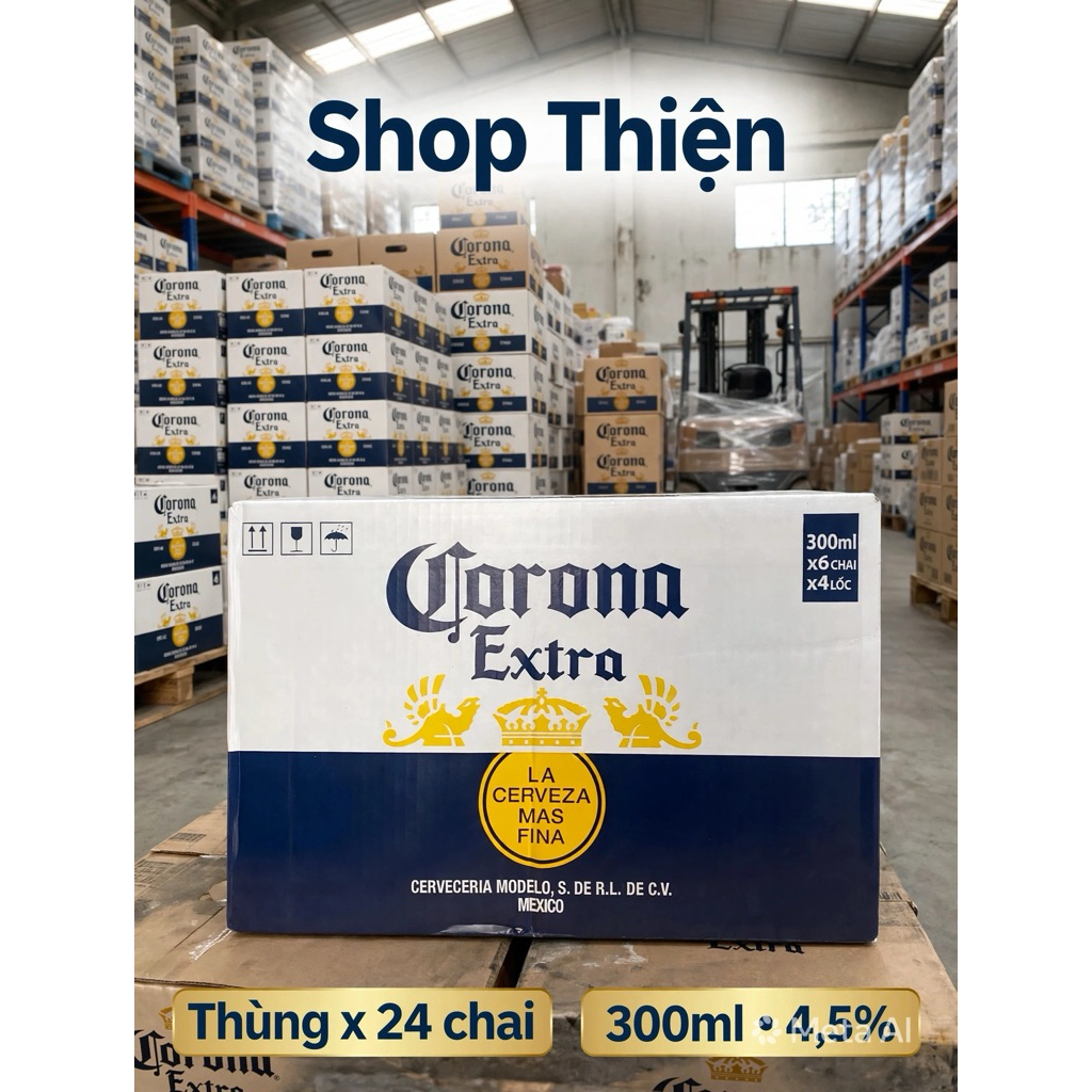 Hoả Tốc HCM [Date 07.2027]Thùng x 24 Chai Bia Corona 4.5% 300ml