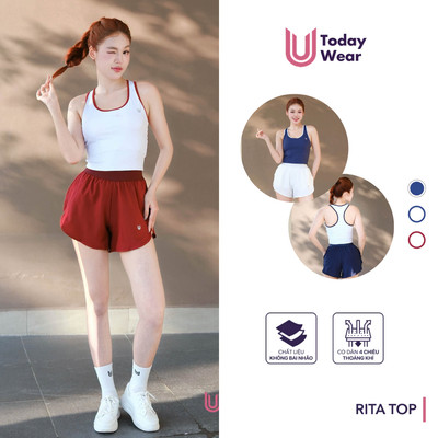 Áo ba lỗ nữ có đệm mút Rita Top Today U Wear chất liệu cao cất form ôm tôn dáng,thấm hút mồ hôi tập gym