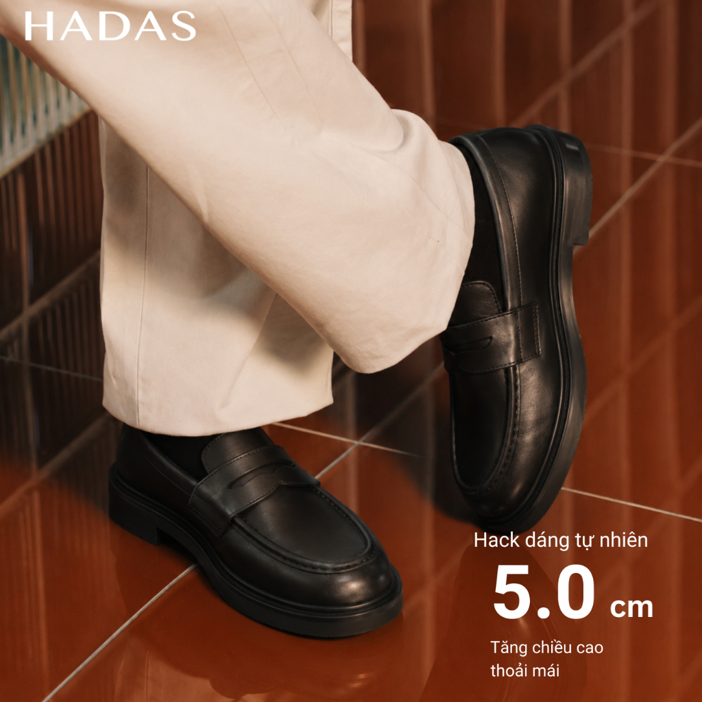 Giày Penny Loafer Phối Màu Đen Trắng, Giày Lười Da Cao Cấp Đế Cao Su 4cm - Xưởng Giày Chelsea Boot