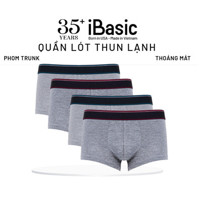 Combo 4 Quần lót nam iBasic trunk thun lạnh thoải mái thấm hút PANM145