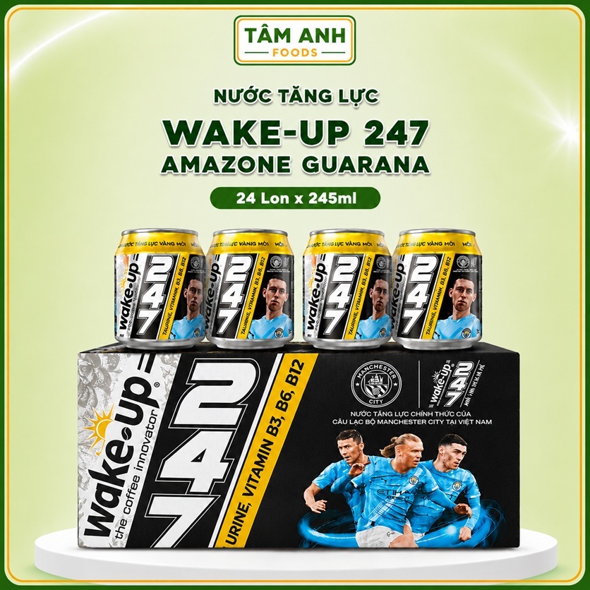 Nước Tăng Lực Wake-Up 247 Amazone Guarana 24 Lon x 245ml