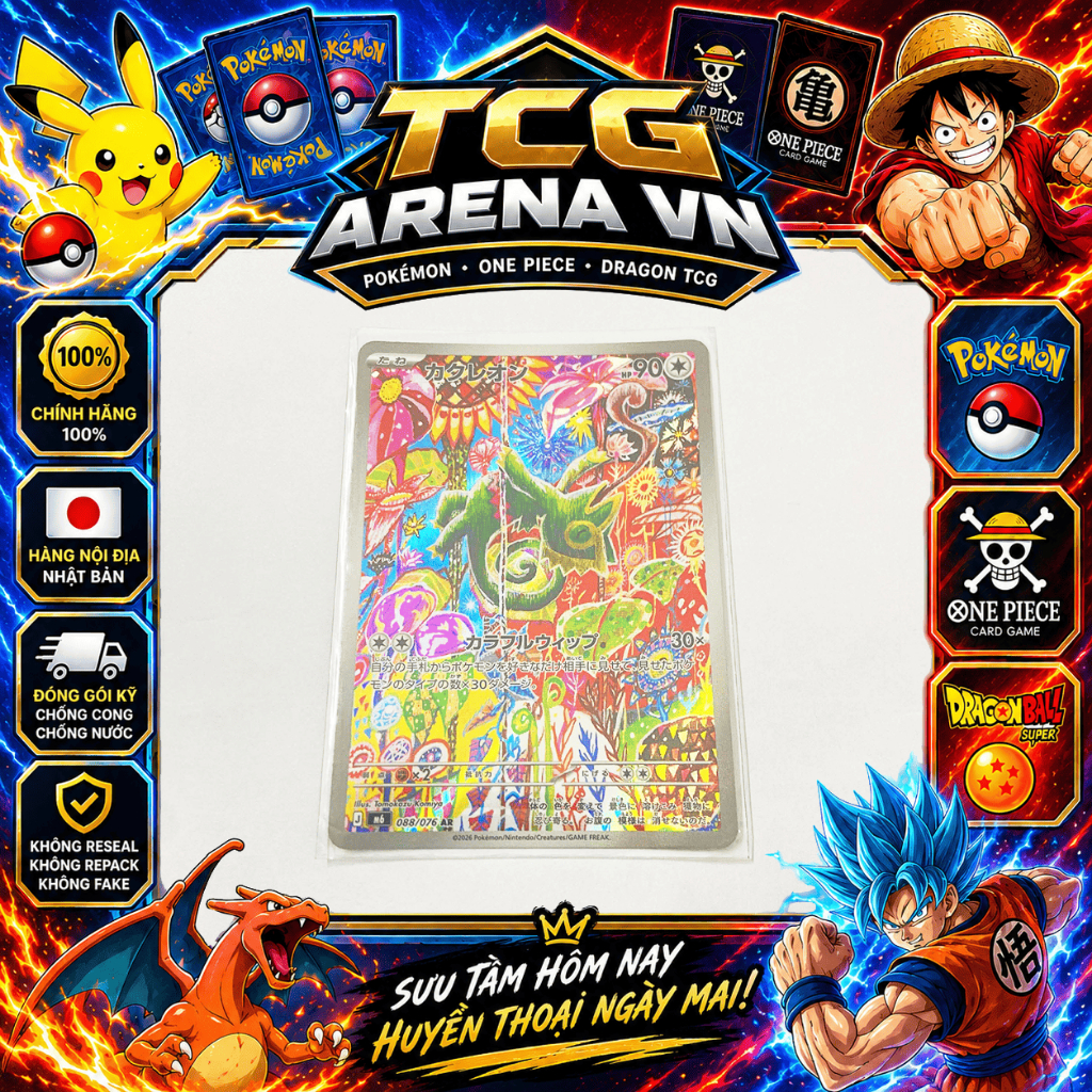 [CHÍNH HÃNG] Thẻ Pokémon TCG Kecleon AR 088/076 M6 Tiếng Nhật