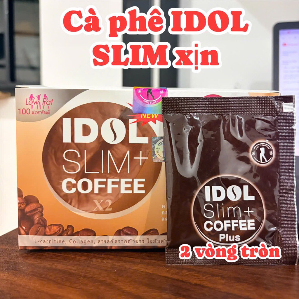(Hộp 10 Gói - 2 Vòng Tròn Xịn) Cà Phê IDOL Slim X2 Thái Lan Chính Hãng Coffee Plus Nội Địa Thái
