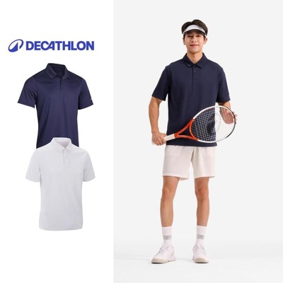 Áo thun polo chơi tennis, cầu lông, bóng bàn, pickleball dry 100 DECATHLON cho nam