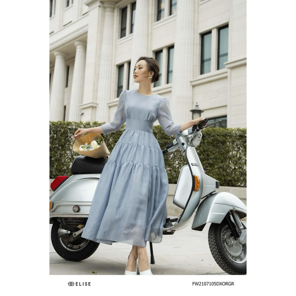 Đầm to xanh elise Size M