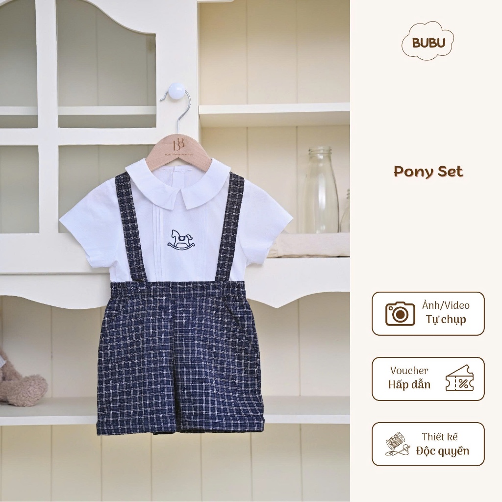 Set yếm bé trai BuBu - BB100 - Pony Set