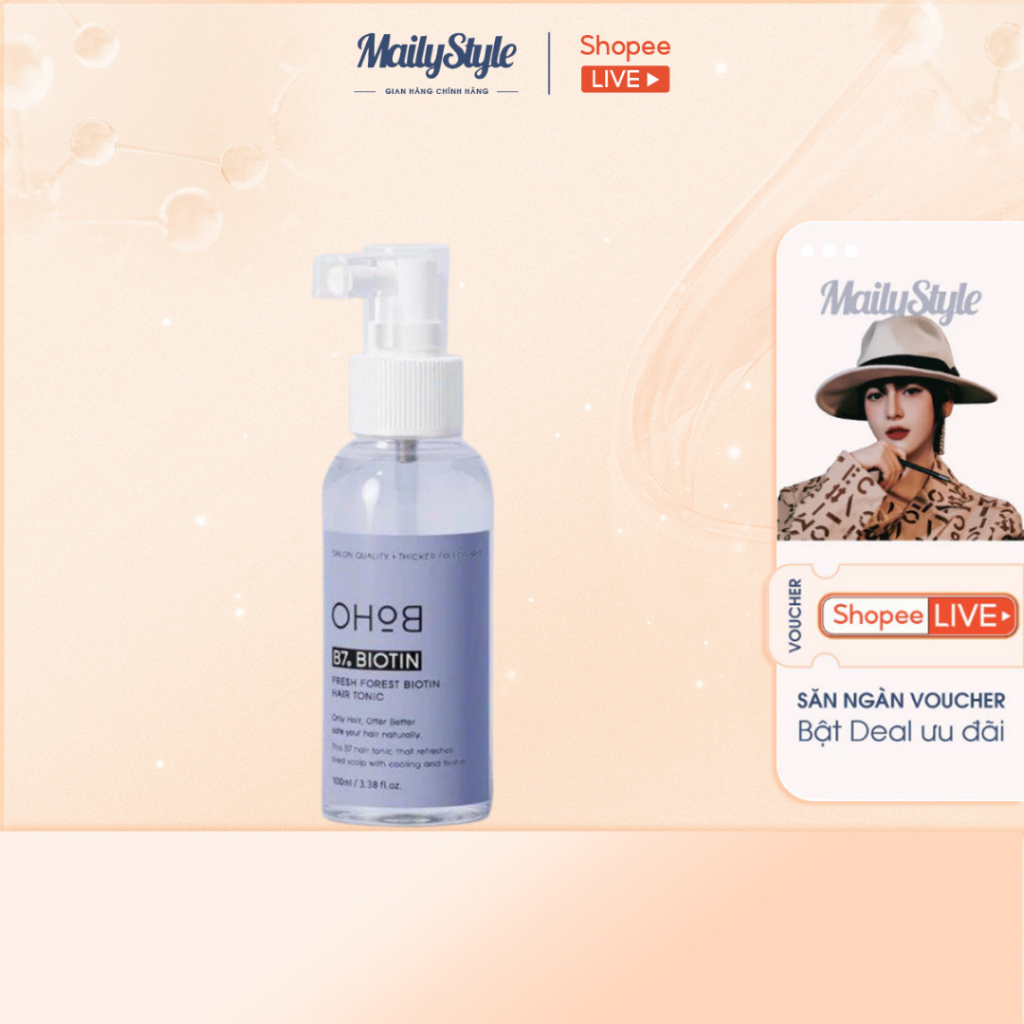 G626_ Combo (02 Chai) E11 Xịt dưỡng mọc tóc BOHO + (01 Thỏi màu bất kì) T62 Son Bóng Bouquet Garni B