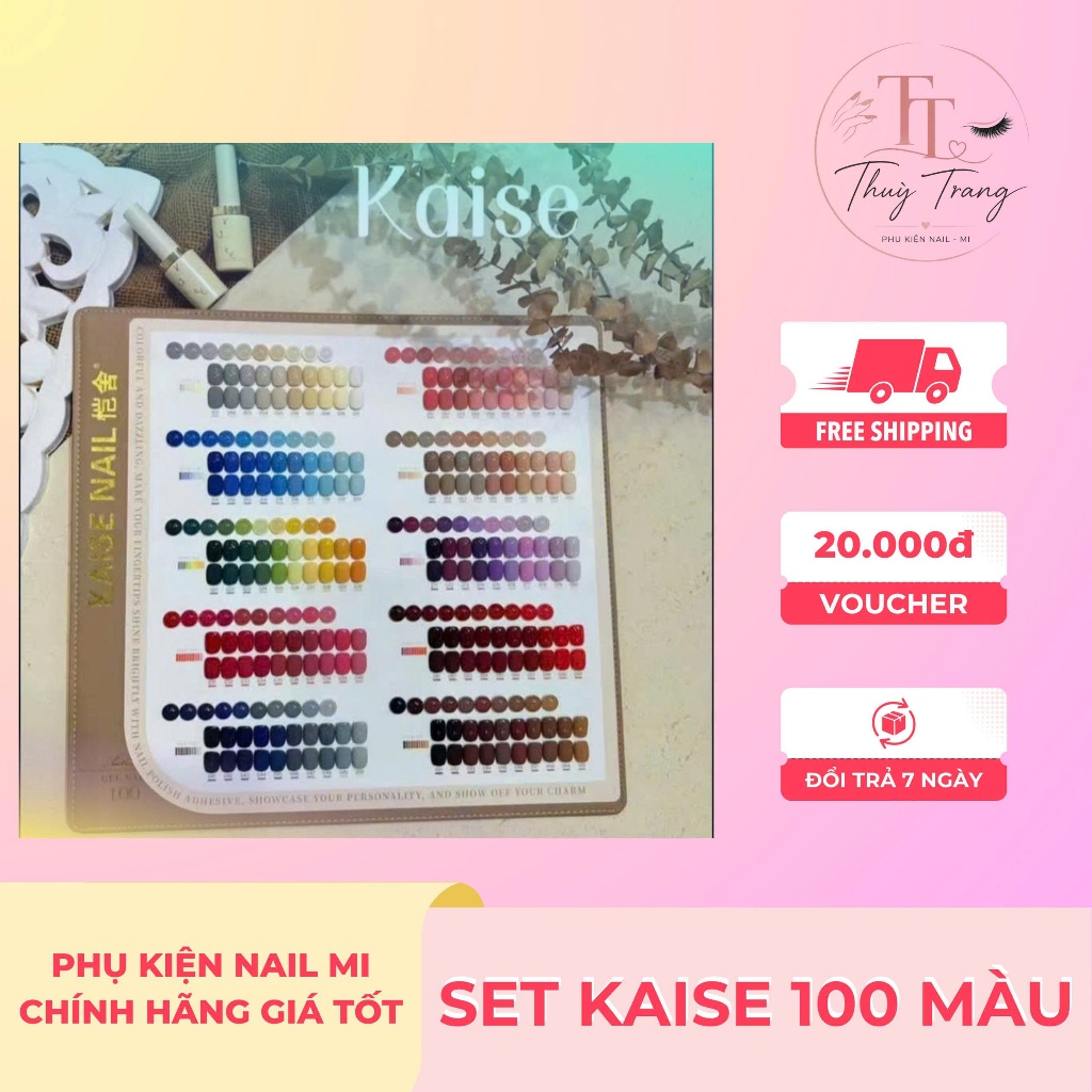 Sét sơn KAISE 68, 96,100,135 màu kèm bảng màu và base top