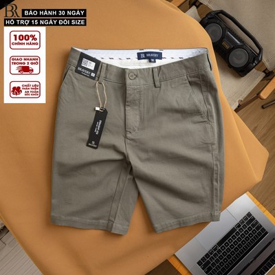 Quần short kaki nam Brado mềm mịn dày dặn, form regular fit - Bravery