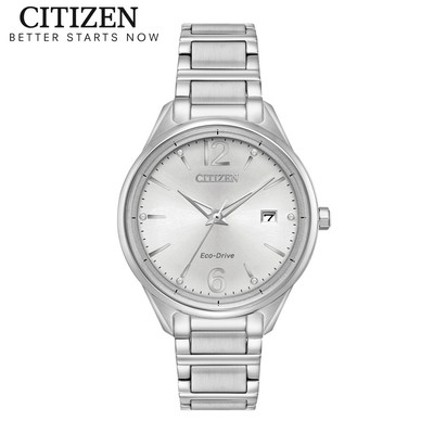 Đồng Hồ Nữ Citizen Eco-Drive Đính Đá Swarovski Dây Thép Không Gỉ FE6100-59A - Mặt Trắng (37mm)