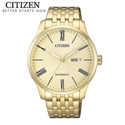 Đồng Hồ Nam Citizen Automatic Dây Thép Không Gỉ NH8352-53P - Mặt Vàng (40mm)