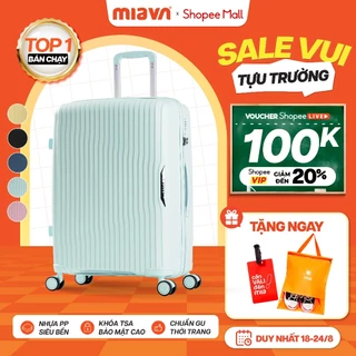 ????BEST SELLER Vali Kéo MIAvn Larita ROTA - Size 20/24/28, Nhựa PP Dẻo Siêu Bền, Hạn Chế Bể, Khoá TSA, Bảo Hành Trọn Đời