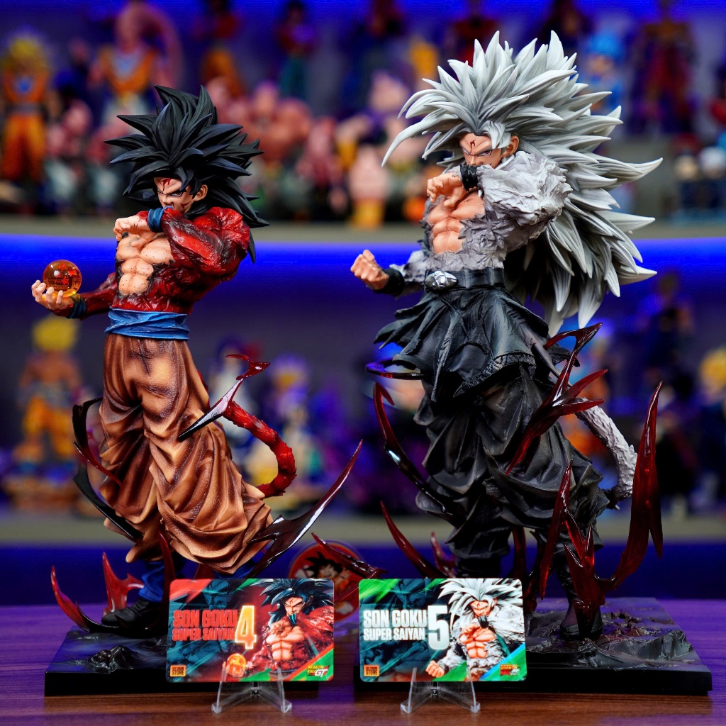 Mô hình Goku ssj5 JT cao 36cm và Goku ssj4 LK cao 33cm  - Nhân vật trong Dragon ball